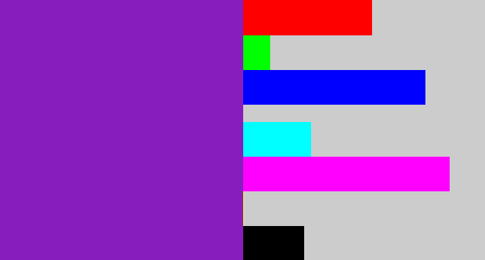 Hex color #881dbe - purple