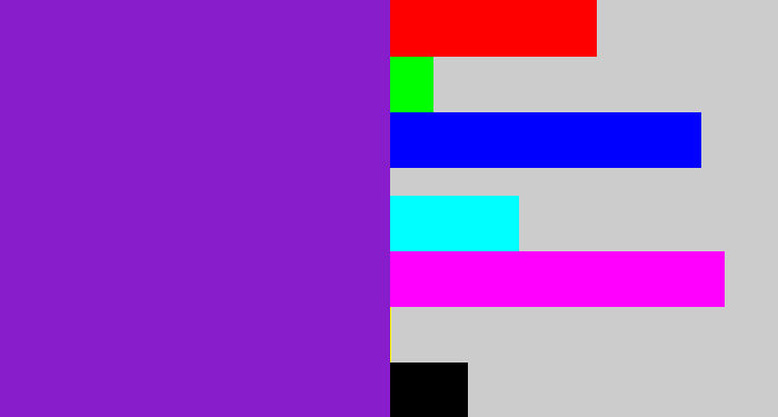 Hex color #881dcb - violet