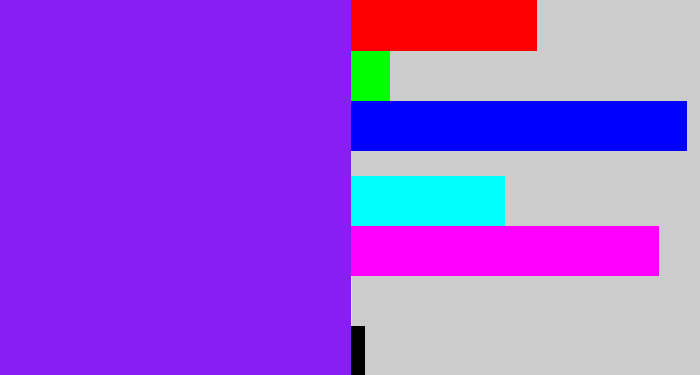 Hex color #881df5 - violet