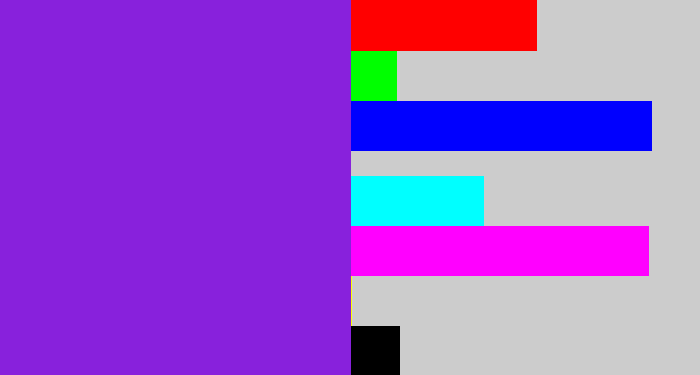 Hex color #8821dc - violet
