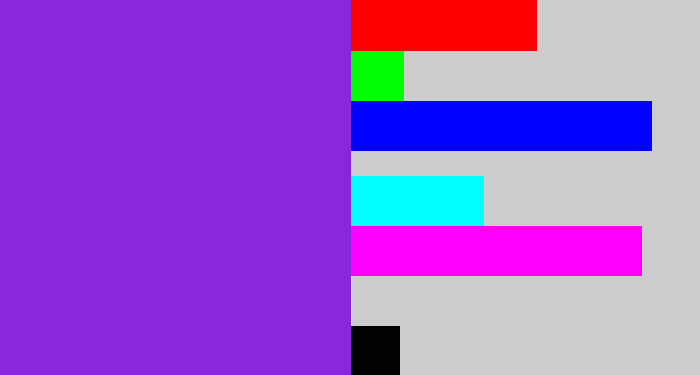 Hex color #8826dc - violet