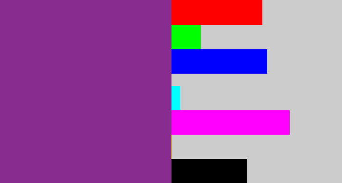 Hex color #882c8f - warm purple