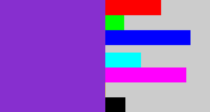 Hex color #882fcf - bluish purple
