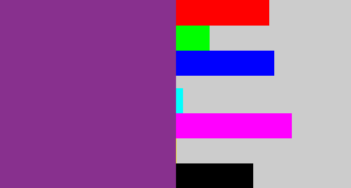 Hex color #88308e - warm purple