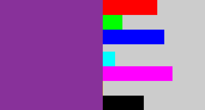 Hex color #88319a - warm purple