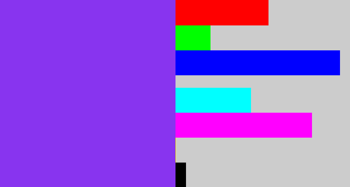 Hex color #8834ef - bluish purple