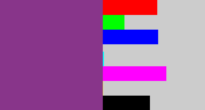 Hex color #88358a - warm purple