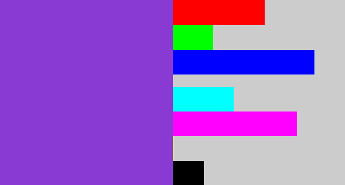 Hex color #883ad2 - bluish purple