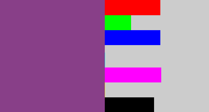 Hex color #883f88 - light eggplant