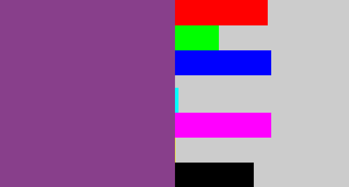 Hex color #883f8b - light eggplant