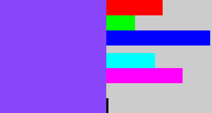 Hex color #8845fa - purpley