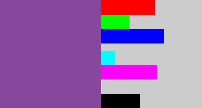 Hex color #88479f - medium purple