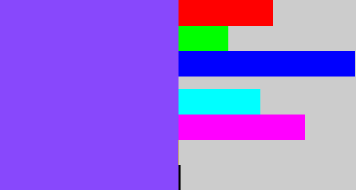 Hex color #8848fc - purpley