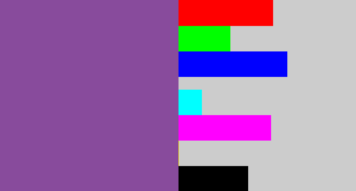 Hex color #884b9c - purplish