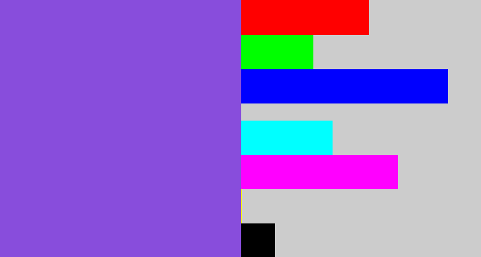 Hex color #884ddc - purpley