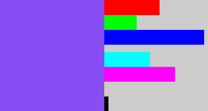 Hex color #884ef4 - purpley