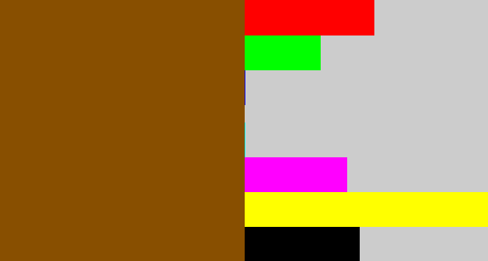 Hex color #884f00 - warm brown