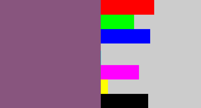Hex color #88557e - dull purple