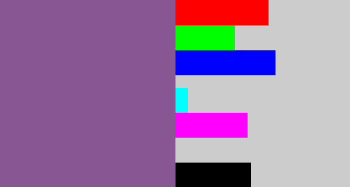 Hex color #885692 - purplish