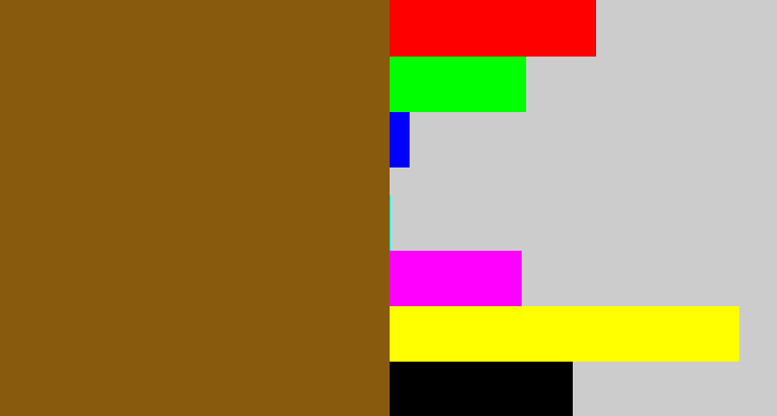Hex color #885a0d - poo brown