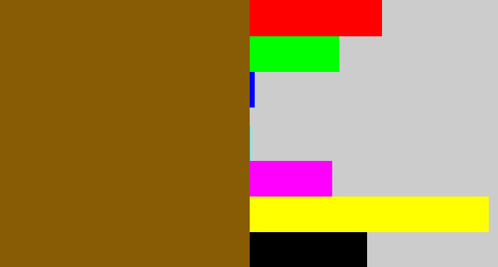 Hex color #885b05 - poo brown