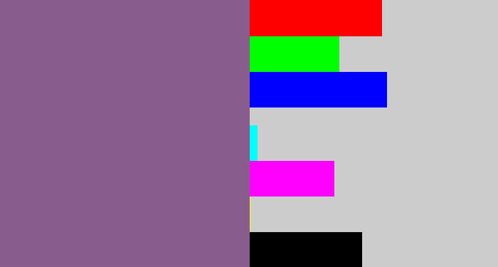 Hex color #885c8c - dusty purple