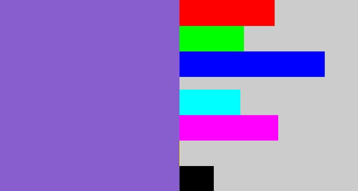 Hex color #885dce - purpley