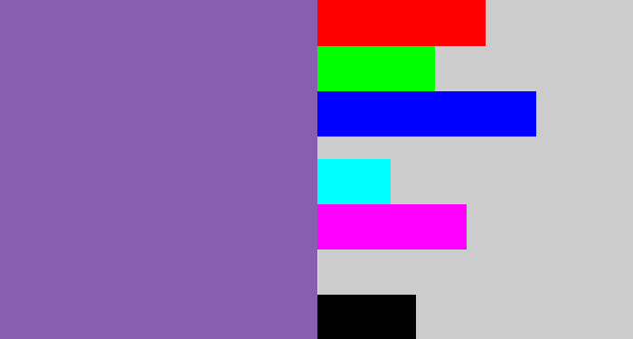 Hex color #885eb0 - deep lavender