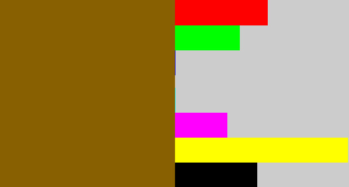 Hex color #885f01 - poo brown