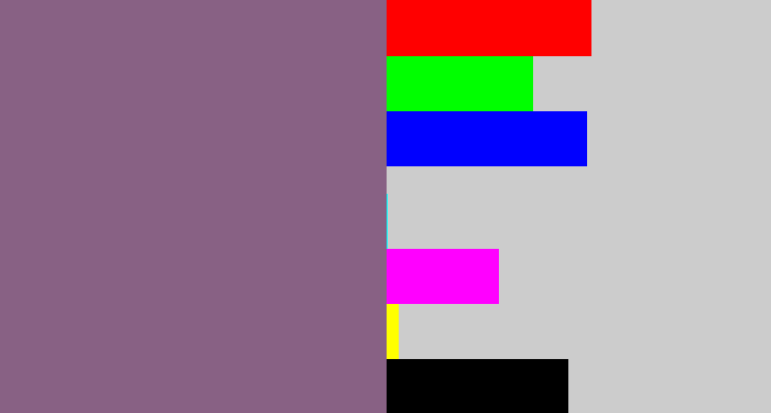 Hex color #886184 - dusty purple