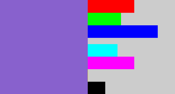 Hex color #8861cd - deep lavender