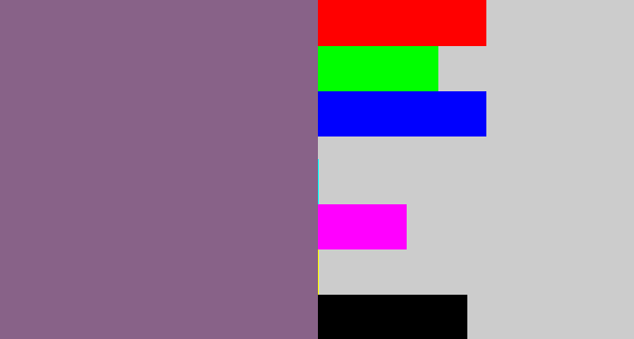 Hex color #886288 - dusty purple