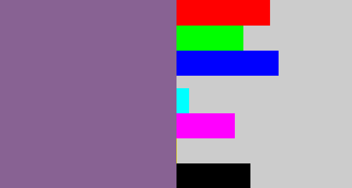 Hex color #886293 - dark lavender