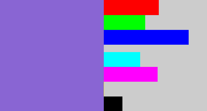 Hex color #8865d2 - purpley