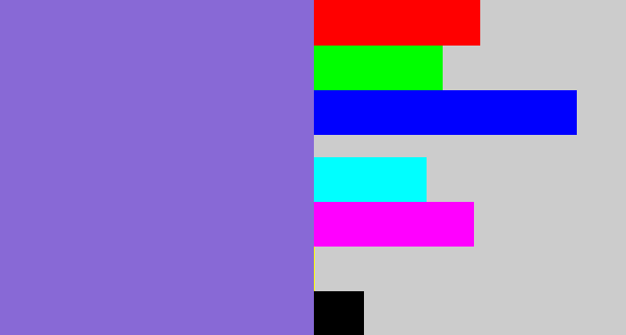 Hex color #8869d6 - purpley