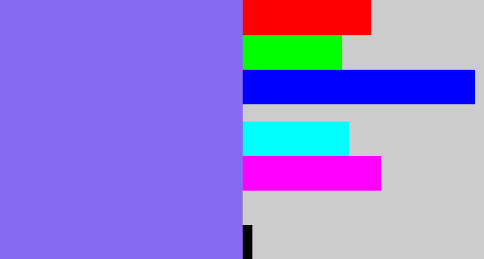 Hex color #8869f4 - purpley