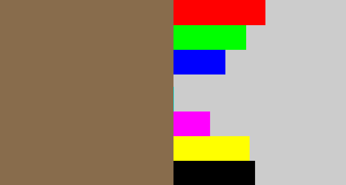 Hex color #886c4c - dull brown