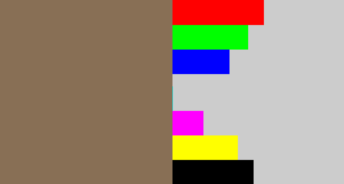 Hex color #886f55 - grey brown