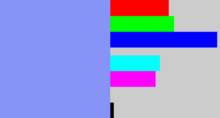 Hex color #8893f8 - periwinkle blue