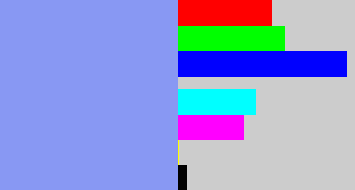 Hex color #8898f3 - periwinkle blue