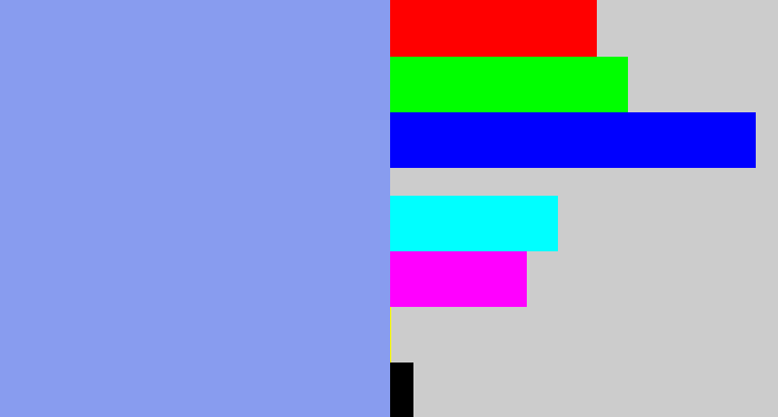 Hex color #889cef - periwinkle blue