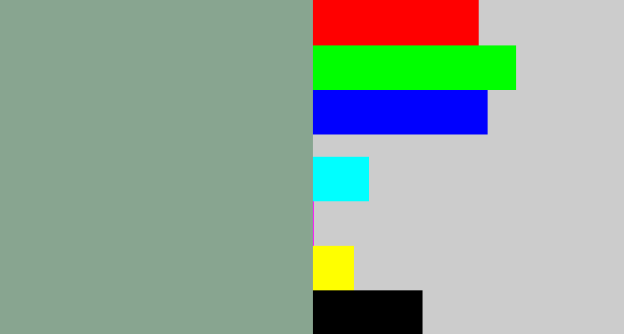 Hex color #88a590 - greenish grey