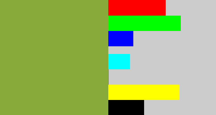 Hex color #88aa3a - avocado