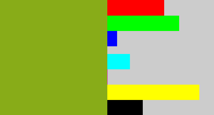 Hex color #88ac18 - pea green