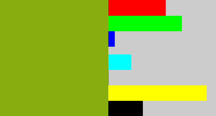 Hex color #88ad0f - pea green