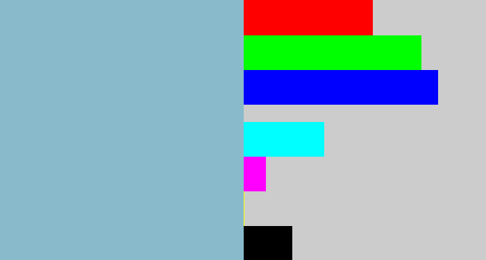 Hex color #88bacc - light grey blue