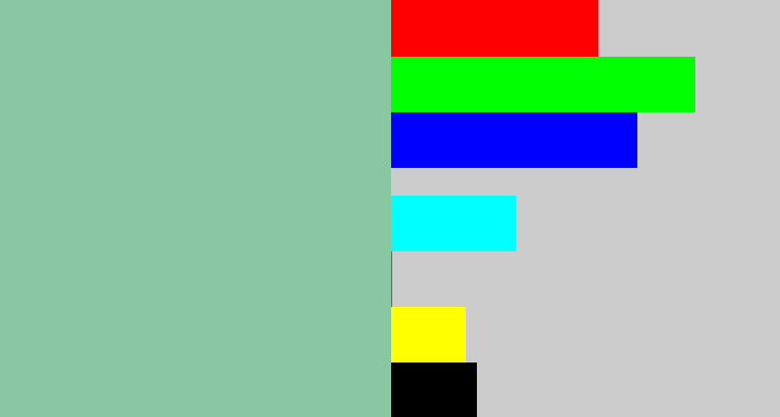 Hex color #88c7a1 - pale teal