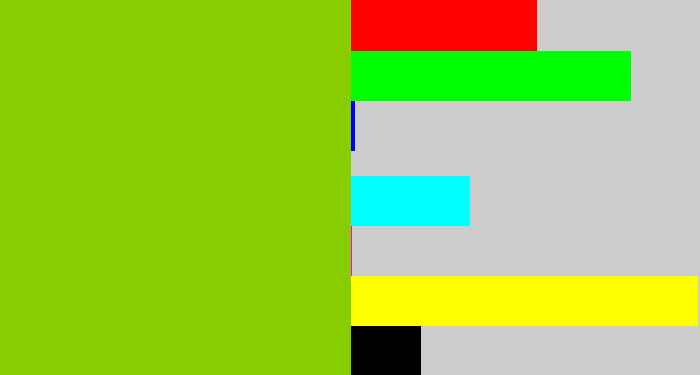 Hex color #88cd02 - slime green