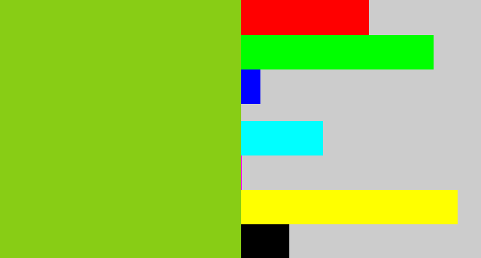 Hex color #88cd15 - slime green
