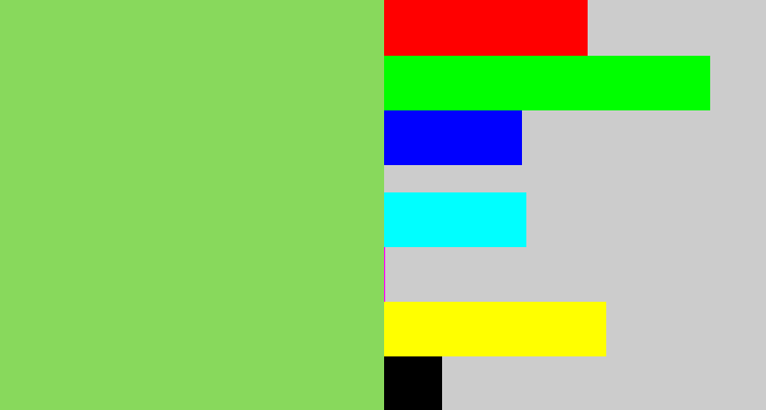 Hex color #88d95c - kiwi green